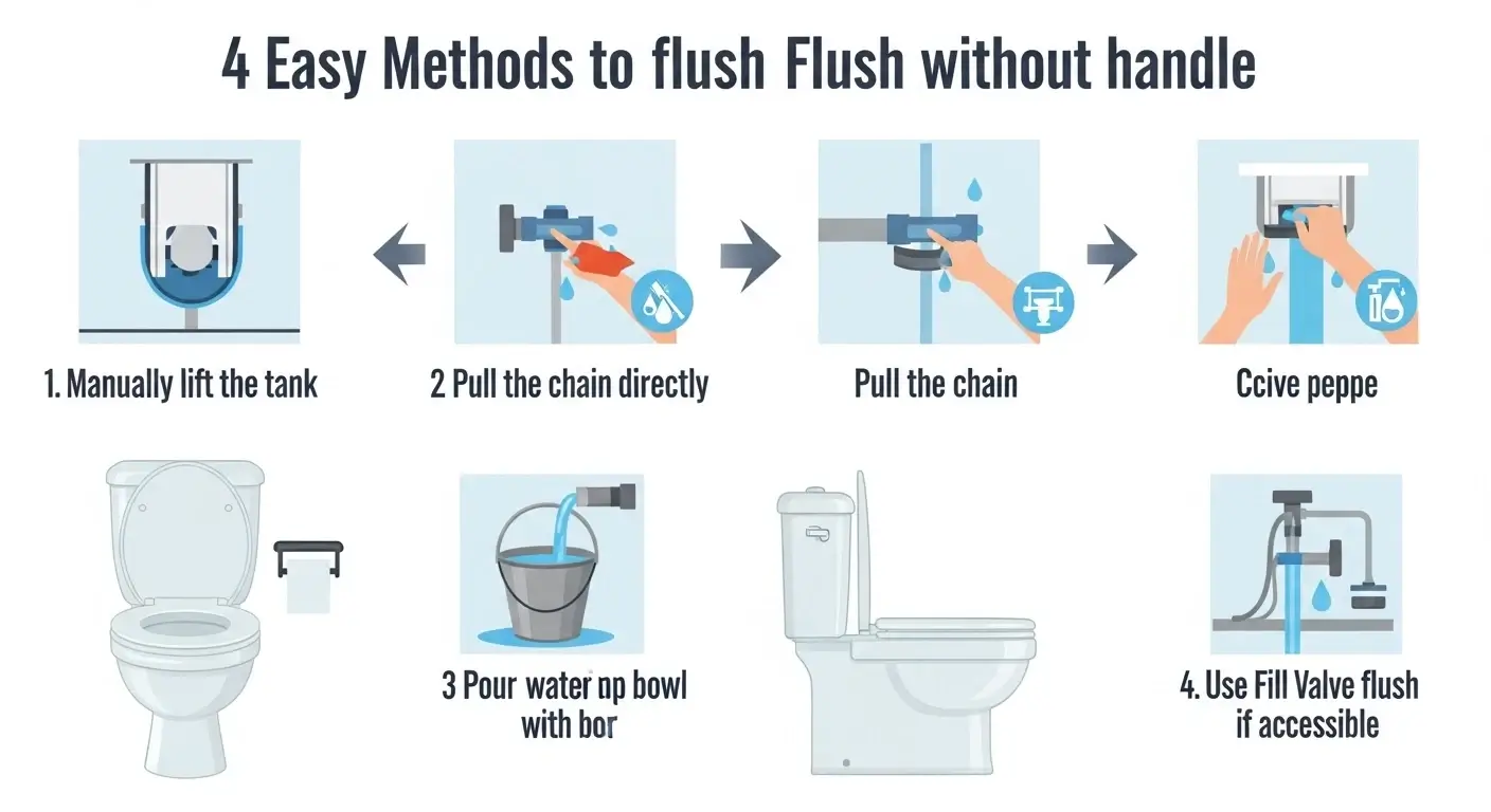 How to Flush a Toilet Without a Handle