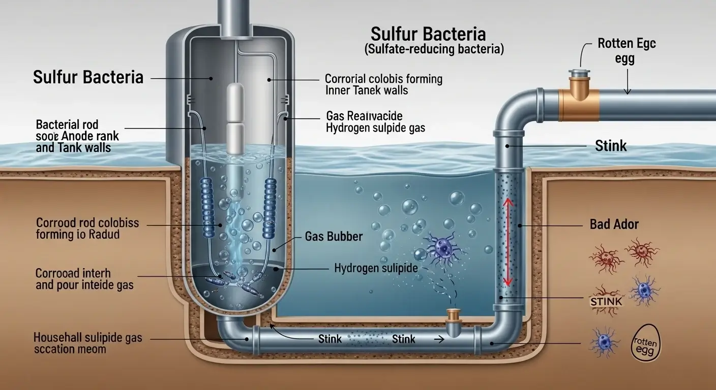 Sulfur Bacteria (Sulfate-Reducing Bacteria) in Water Heater or Pipes